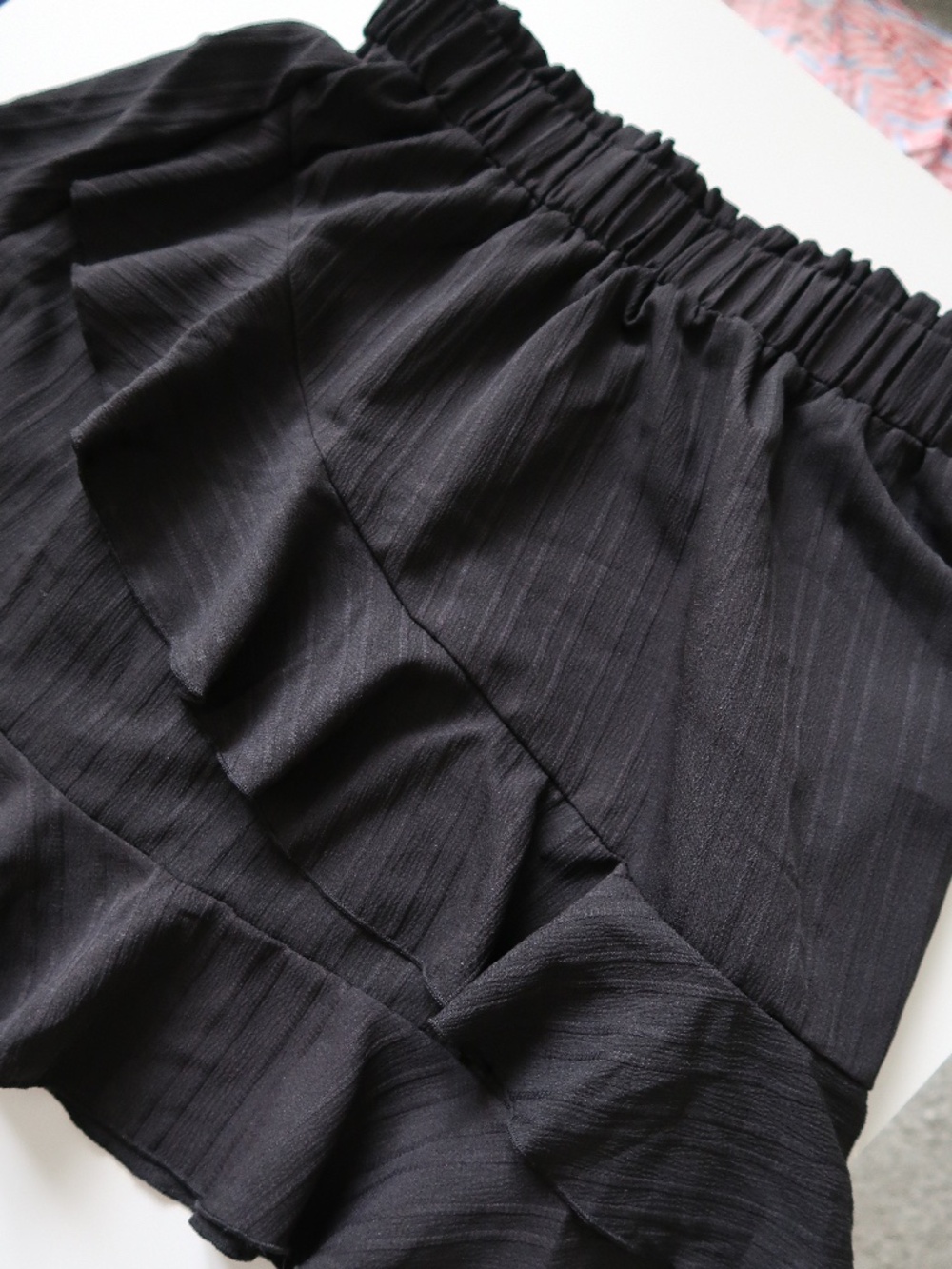 Black Ruffle Hem Mini Skirt Elastic Waist | Flowy, Cute, Summer